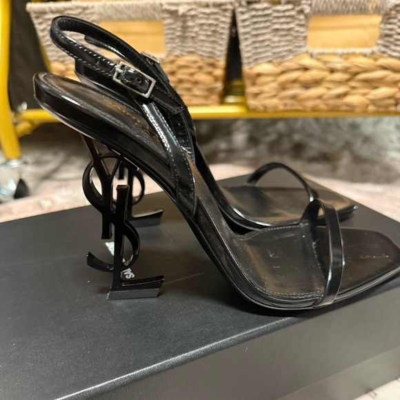 YSL Vitello Marilyn Opium 110 Black Leather Heels - Picture 2 of 7